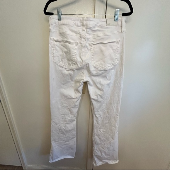 PAIGE White Laurel Canyon High Rise Flare Bootcut Jeans Size 30 Raw Hem - Picture 11 of 12